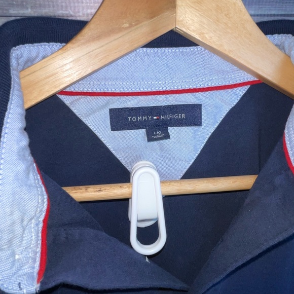 Men’s Tommy Hilfiger Blue Polo (Large) - Picture 2 of 3